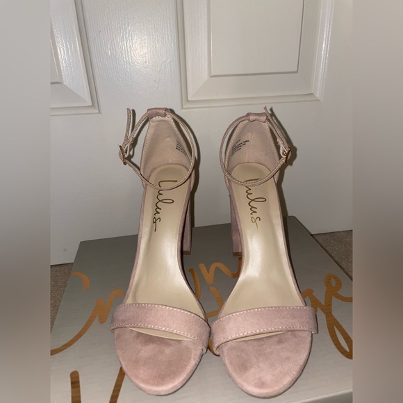 Lulus - Taylor Blush Suede Ankle Strap Heels - Picture 5 of 6